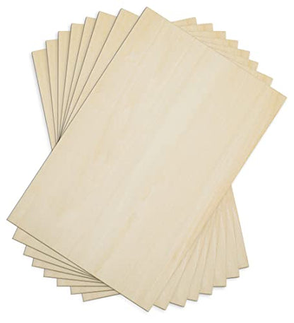 Unfinished Wood, 8 Pack Basswood Sheets for Crafts, Craft Wood Board for House Aircraft Ship Boat Arts and Crafts, School Projects, Wooden DIY