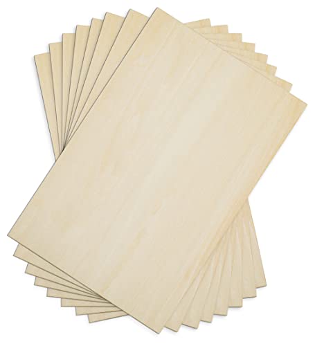 Unfinished Wood, 8 Pack Basswood Sheets for Crafts, Craft Wood Board for House Aircraft Ship Boat Arts and Crafts, School Projects, Wooden DIY - WoodArtSupply