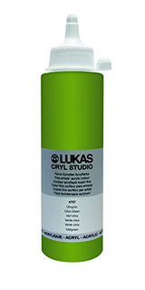 LUKAS CRYL Studio Artists Paint High Pigment Concentration Paint - 250 ml Bottle - Olive Green Lukas