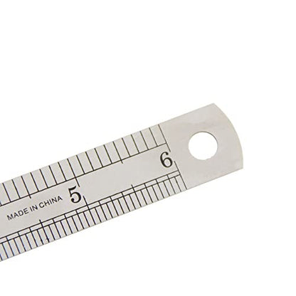 15cm 6 Inch Stainless Steel Straight Ruler Precision Double Sided Drafting Metal Rulers for Measuring Tool - WoodArtSupply