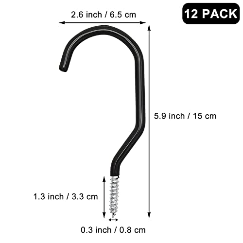 Menecor 12PCS Heavy Duty Bike Storage Hooks Bicycle Wall Mounted Hooks Large Screw Hooks for Wall,Ceiling Menecor