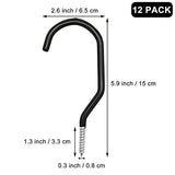 Menecor 12PCS Heavy Duty Bike Storage Hooks Bicycle Wall Mounted Hooks Large Screw Hooks for Wall,Ceiling Menecor