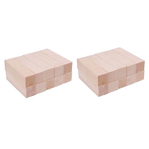 15pcs Carved Square Basswood Strips Drawing Wooden Cube Blank Craft Wood Wooden Blocks Cutouts Unfinished Wood Block Puzzle Making Block Oblong KONTONTY