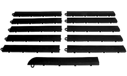 Big Floors Male Transition Edge Kit, Durable Interlocking Modular Garage Floor Edging, Compatible with RaceDeck, GarageTrac and GarageDeck Products, Big Floors