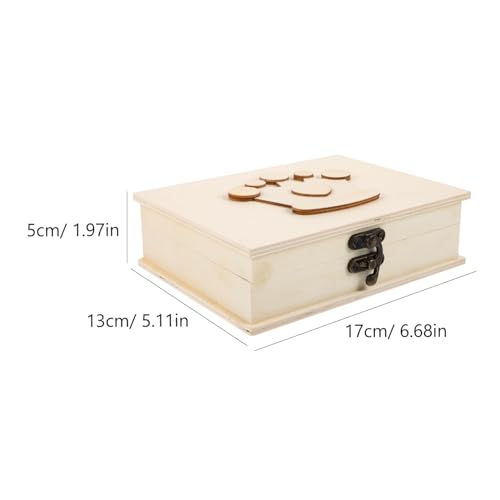 VILLCASE Unfinished Wood Box with Lid, Wood Brooch Jewelry Display Showcase Desktop Badge Earrings Bracelet Holder Necklace Container Rings Organizer VILLCASE