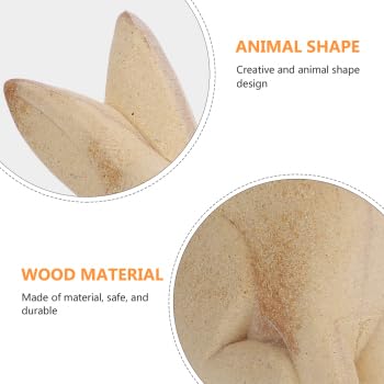 EXCEART 2pcs Easter Decorations Unfinished Wooden Bunny Rabbit Figurines to Paint DIY Easter Wood Crafts Toys Gifts Ornaments for Spring Party EXCEART