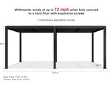 PURPLE LEAF Louvered Pergola 12' x 20' Outdoor Aluminum Pergola with Adjustable Roof for Deck Backyard Garden Grey Hardtop Gazebo PURPLE LEAF