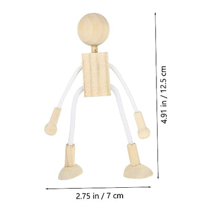 Kisangel 5pcs Cartoon Toy White Embryo Dolls Unfinished Wood Crafts Unfinished Wood Peg Dolls Unfinished Peg Doll Wood Dolls Blank Wood Toys