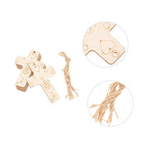Zerodeko 50 Sets Blank Cross Wood Piece Home Decoration Wood Crafts for Kids Cross Decorations Unfinished Wood Cross Blank DIY Chips DIY Graffiti Zerodeko