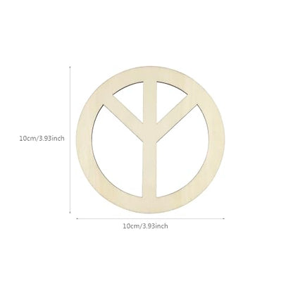 30 Pack 4 Inch Wood Peace Sign Unfinished Wood Wood Cutouts Wooden Peace Sign Hanging Ornaments DIY Peace Craft Gift Tags for Home Party Decoration