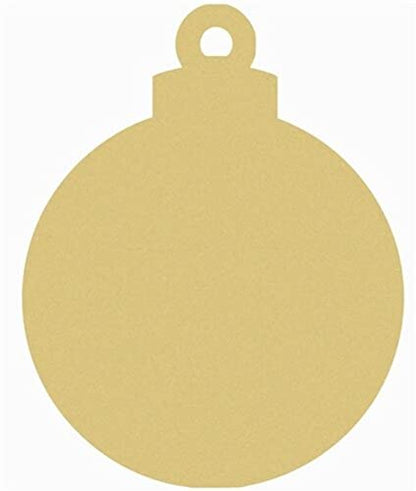 Ball Ornament with Hole Unfinished Cutout, Wooden Christmas Shape, MDF Craft by Build-A-Cross