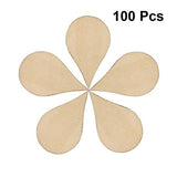 SUPVOX 100pcs Unfinished Drop Shape teardrops Wood Slices DIY Paint Decorate SUPVOX