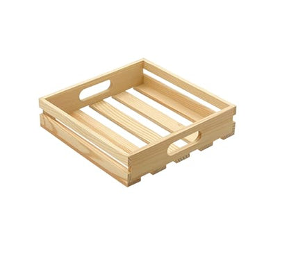 4 Pack 9 Inch Square Wooden Pallet Crates Unfinished Wood Trays Storage for DIY Crafts (Interior 8 x 8 x 1.75 in)