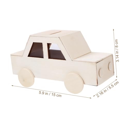 TEHAUX Unfinished Piggy Bank Coin Storage Cases Versatile Coin Case Change Container Unfinished Coin Bank Multi-Function Saving Banks Blank Piggy TEHAUX