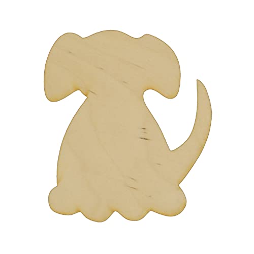 Unfinished Sitting Dog #2 Wood Cut Out Available in a Variety of Sizes and Thicknesses (1/8” Thickness, Large 10.5" x 12" (Sold Individually)) - WoodArtSupply