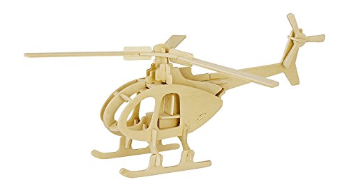 3D Wooden Puzzle Helicopter Model Creative Puzzle Model Kits DIY Toys 32-Piece Build Car Kit - WoodArtSupply