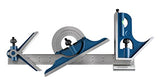Accusize Industrial Tools 12'' 4 Combination Square Ruler Set Protractor Satin, 4-R Graduation, 0000-8101 Accusize Industrial Tools