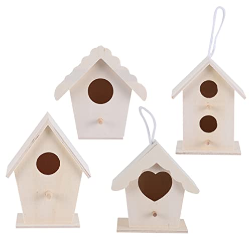 COHEALI 5 Pcs Ornament Kits for Kids Bird House Birdhouses for Outdoors Hanging Birdhouse Kit Garden Desktop Mini Birdhouse DIY Unfinished Birds COHEALI