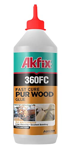 Akfix 360FC Fast Drying Polyurethane Glue Bottle - Marine Adhesive for Boats, Woodworking, Furniture & Carpentry, Outdoor Glue Waterproof Bond Wood Akfix