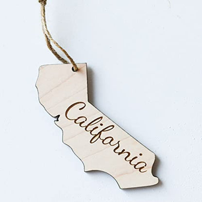 State Christmas Ornaments, Wooden Tree Holiday Decor, Unfinished 2021 Personalized Unique Durable Engraved Shapes (California) - WoodArtSupply