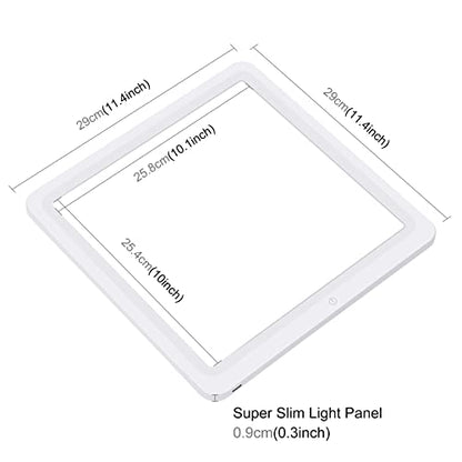 PULUZ LED Photography Shadowless Bottom Light Lamp Panel Pad for 30cm Light Box, Photography Softbox Bottom Light for Food Jewelry Cosmetic Crafts - WoodArtSupply