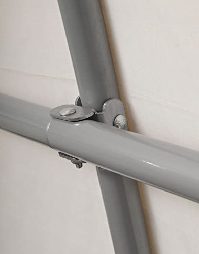 ShelterLogic 8' x 8' Shed-in-a-Box All Season Steel Metal Frame Peak Roof Outdoor Storage Shed with Waterproof Cover and Heavy Duty Reusable Auger ShelterLogic