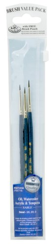 Royal & Langnickel RSET-9102 Royal Zip N' Close Sable Detail 3-Piece Brush Set - WoodArtSupply