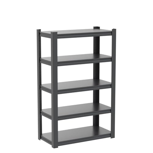 SFTORMAS 72" H Heavy Duty Garage Shelving, 5 Tier Adjustable Metal Shelving, 15.75" D X 35.3" W X 72" H, Black SFTORMAS