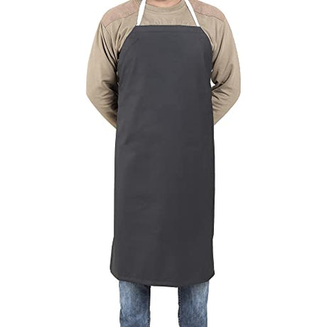 EISCO Rubber Vinyl Apron, Medium (27" W x 36" L) - Adjustable Bib Apron for Dishwashing, Butcher, Laboratory - Black EISCO