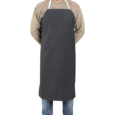 EISCO Rubber Vinyl Apron, Medium (27" W x 36" L) - Adjustable Bib Apron for Dishwashing, Butcher, Laboratory - Black