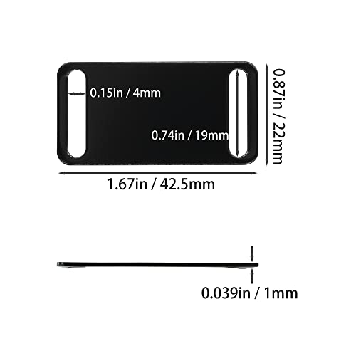 StayMax Aluminum Engraving Blanks Tags Stamping Blanks Tags Blank Dog Tag Pet ID Tag 25 Pieces (Black) StayMax