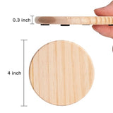 COYMOS Unfinished Wood Coasters, 4 Inch Round Wood Slices, Blank Wooden Coasters for Crafts Likes Drawing Painting Wood Engraving Home Decoration COYMOS