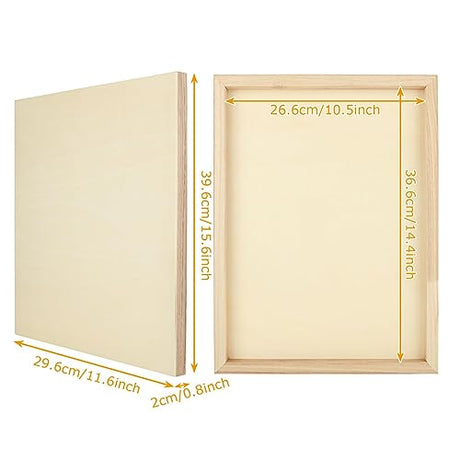 ACXFOND 6 Pack Wood Panels for Painting 12 x 16 Inch Craft Wood Board Unfinished Wood Wooden Panel Boards for Painting, Pouring, Arts, Crafts, Paints ACXFOND