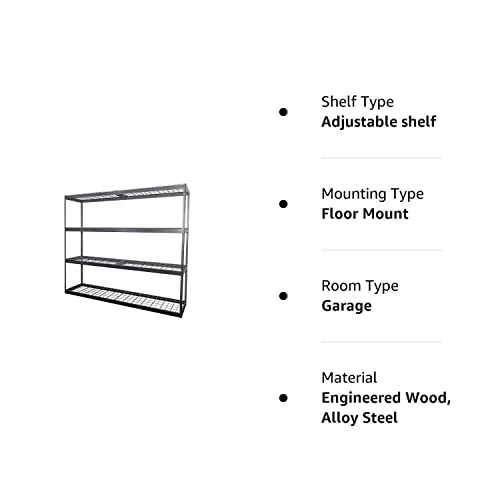 SafeRacks Garage Shelving - Storage Rack That Holds 500 Pounds Per Shelf - All Steel Shelves for Storage - Easy to Assemble Shelving Storage, Garage SafeRacks