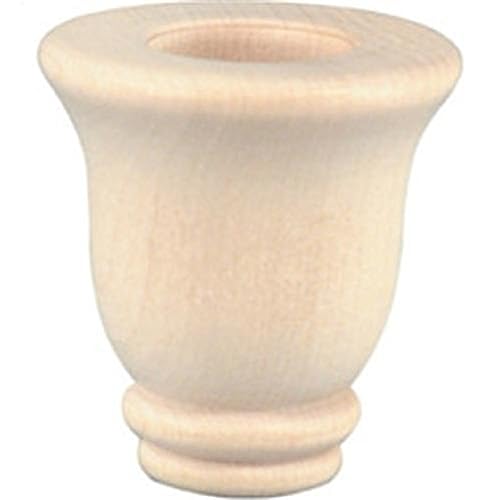 Pinehurst Crafts Unfinished Wood Tulip Candle Cup, Great for Candlesticks, 2-Inch Tall (7/8" Hole), Pack of 4