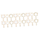 Kisangel 18 Pcs Small Wooden Mirror Natural Mirrors Ornament Unfinished Wooden Handheld Mirror Wood Hand Mirror Unpainted Handheld Mirror DIY Wood Kisangel