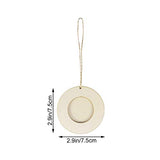 SUPVOX Wedding Decor 10pcs Mini Round Photo Frame Unfinished Wooden Picture Frame with Hanging Rope for DIY Crafts Home Bedroom Living Room Wedding SUPVOX
