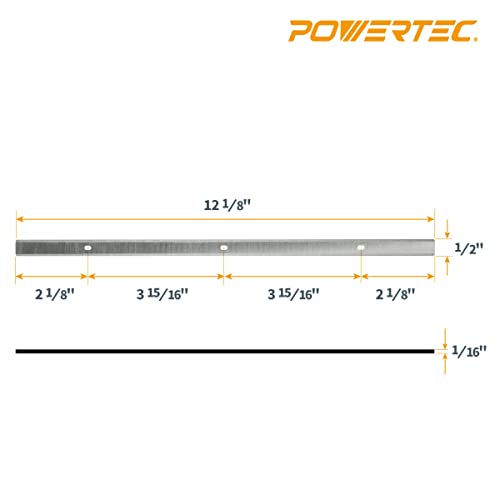 POWERTEC 12 Inch Planer Blades for Craftsman 21722, 21780, Harbor Freight Central Machinery Surface Planer 95082 Planer, Replacement for Craftsman