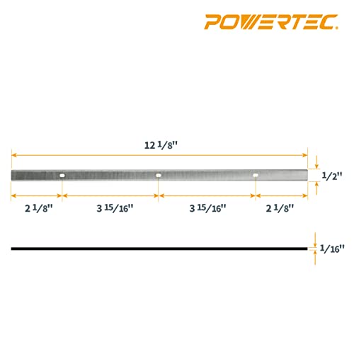 POWERTEC 12 Inch Planer Blades for Craftsman 21722, 21780, Harbor Freight Central Machinery Surface Planer 95082 Planer, Replacement for Craftsman POWERTEC