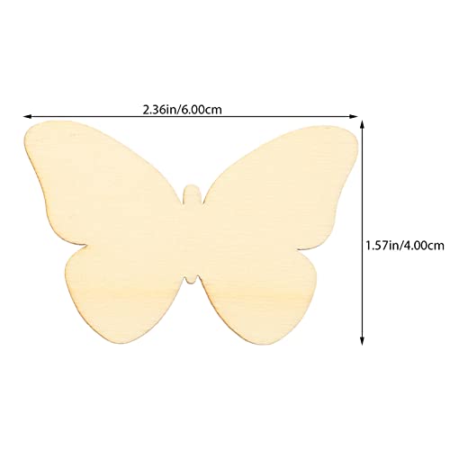 Craft for Adults 50pcs Butterfly Unfinished Wooden Natural Blank Wood Butterfly Shaped Slices Cutouts for DIY Crafts Wedding Home Decoration Small - WoodArtSupply