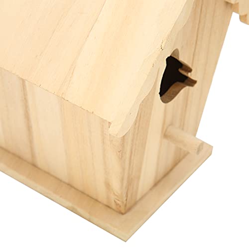 Wood Birdhouse,Unfinished Birdhouse to Paint for Birdwatching Wood Frame for Finches and Songbirds Duokon