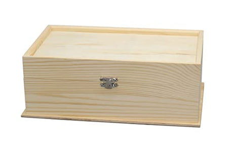 Unfinished Wood Jewelry Box w/ Mirror & Removable Compartments - Ready to Paint! WoodArtSupply