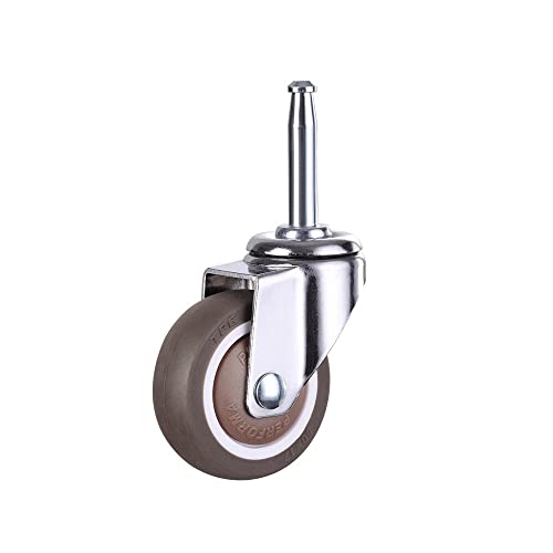 NERILEE 2 Inch Rubber Caster Wheel Set of 4(2 with Brakes & 2 Without) with 5/16" x 1-1/2" (8 x 38mm) Stem Sockets, for Furniture Crib Trolley Dining nerilee