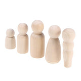 Anneome 50pcs Peg Dolls Unfinished Family Kids Dolls Kids Paint Toys Kids Toys Wood Peg People Wood Manikin for Anneome