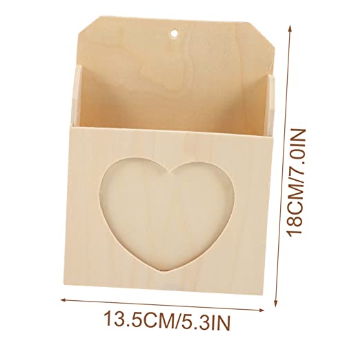 MAGICLULU 4 Pcs Love Envelope Box Kids Educational Toy Stationery Holder Woody Toy Kids Pencils Unfinished Wooden Mailbox Unfinished Wood Crates MAGICLULU