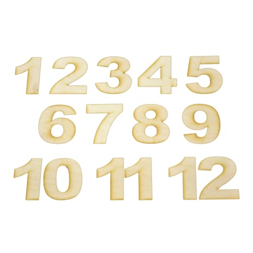 LKN ART Unfinished Wood Clock Number Set in Arial Font, Available in a Variety of Sizes and Thicknesses (2 Inch Tall, 1/8" Thickness) - WoodArtSupply