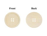 Unfinished Wooden Buttons - Round Wood Buttons for Crafts Sewing Sweater by Mandala Crafts Bulk 20 PCs 50mm 2 Inches Button with 4 Holes Mandala Crafts