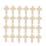 Tofficu 100pcs Unfinished Wooden Crosses Wood Cross Charms Unfinished Wood Cross Mini Wooden Crosses Wood Easter Cutouts Blank Wood Cutouts Cross Tofficu