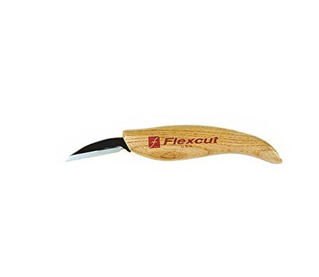 Flexcut Roughing Knife, High Carbon Steel Blade, Ash Handle, 1-3/4 inch Blade Bevel Length, (KN14) FLEXCUT