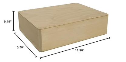 Walnut Hollow Unfinished Wood Cornice Box with Hinged Lid for Arts, Crafts, Hobbies and Home Storage